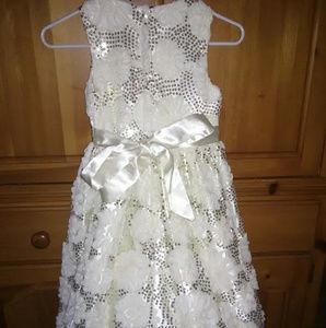 White sequence flower dress